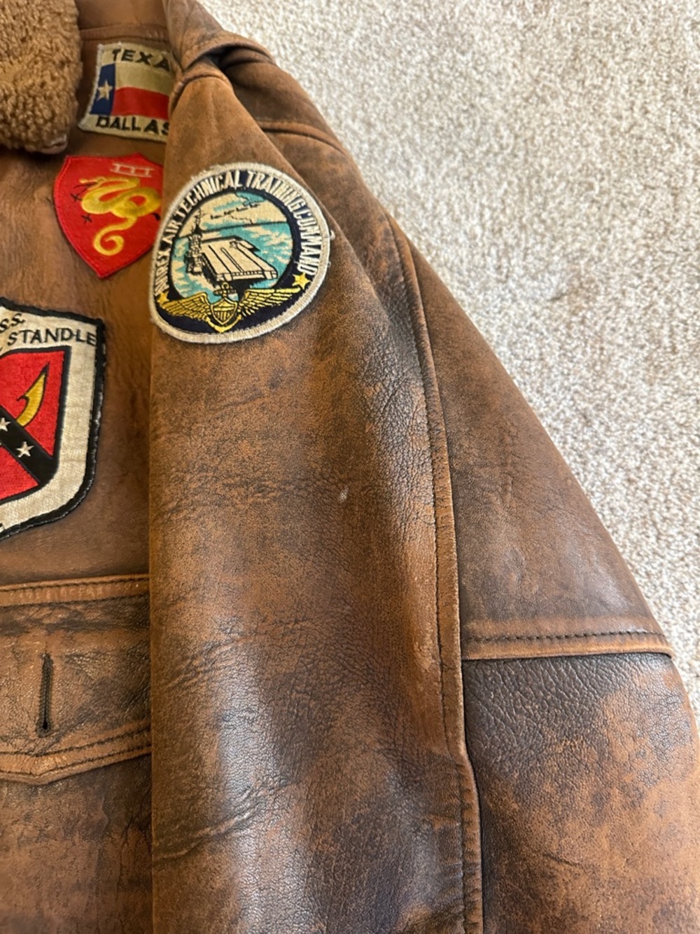 Vintage Avirex G-1 Men Leather Bomber Flight Jacket Top Gun US Navy Large - Picture 9 of 14
